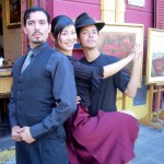 Me in La Boca posing with the Tango Dancers that entertained us during lunch